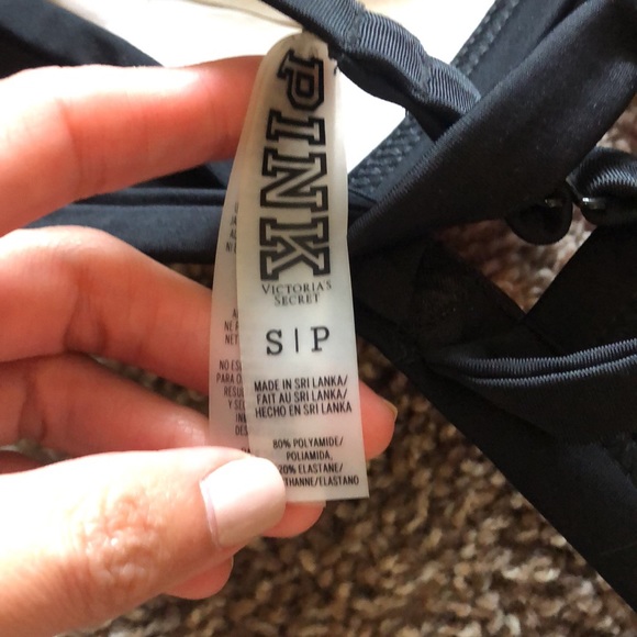 Pink VS Pink & Black Triangle Bikini Top - Picture 3 of 3